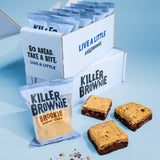 Image of Killer Brownie branded box containing six Individually wrapped Killer Brownie Brookie brownies