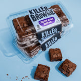Image of two Killer Brownie 8 Bite Plastic containers containing Chocolatier chocolate Brownies