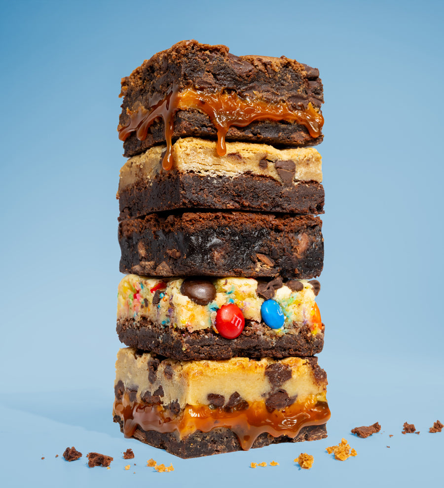 Image of 5 stacked Killer Brownie Assorted flavors brownies