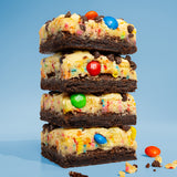 Image of four stacked Killer Brownie Kitchen Sink brownies